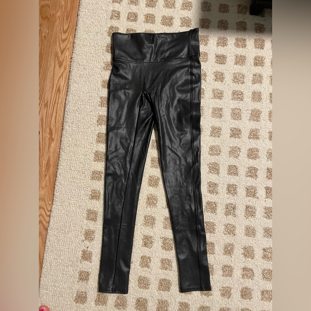 SPANX Black Faux Leather Pants